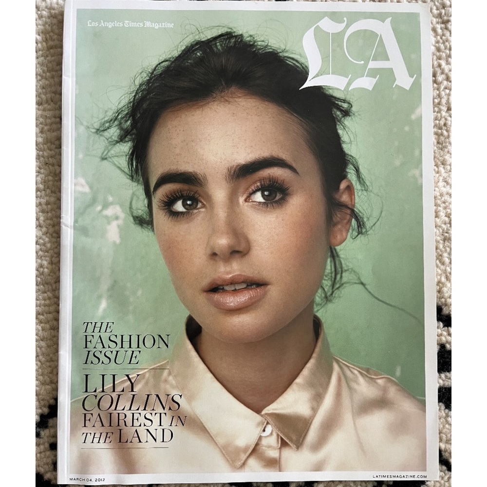 Vintage Lily Collins Cover - LA Times Magazine - The Fashion Issue March 2012